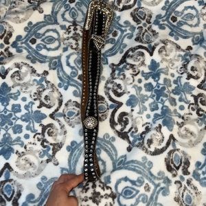 Black rhinestone belt
